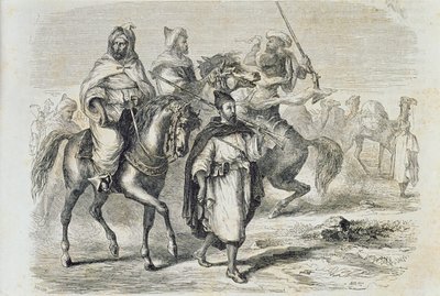 A Moroccan Caravan in the 1860s, engraved by Auguste Trichon by French School